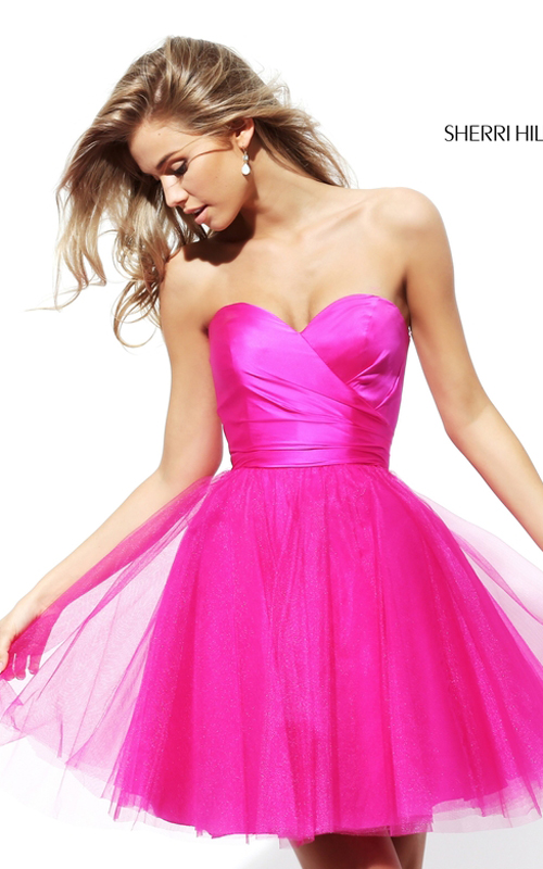 Fuchsia Sherri Hill 50657 Sweetheart Homecoming Dress_1
