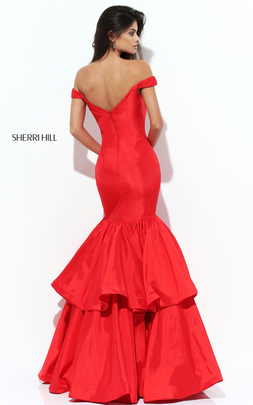Sherri Hill 50718 Red Ruffled Tiered Mermaid Homecoming Dress 2016_1