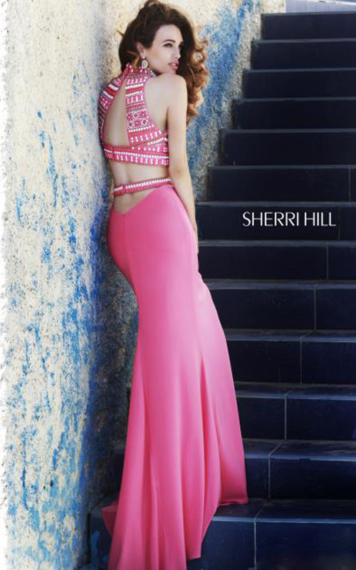 Sherri Hill 11068 Pink Sexy Two-piece Party Dress-1